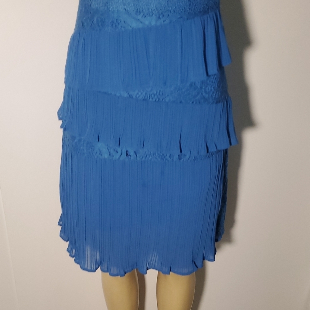 FOXIEDOX Blue Lace Open Back Mini Dress Size S - Picture 3 of 13